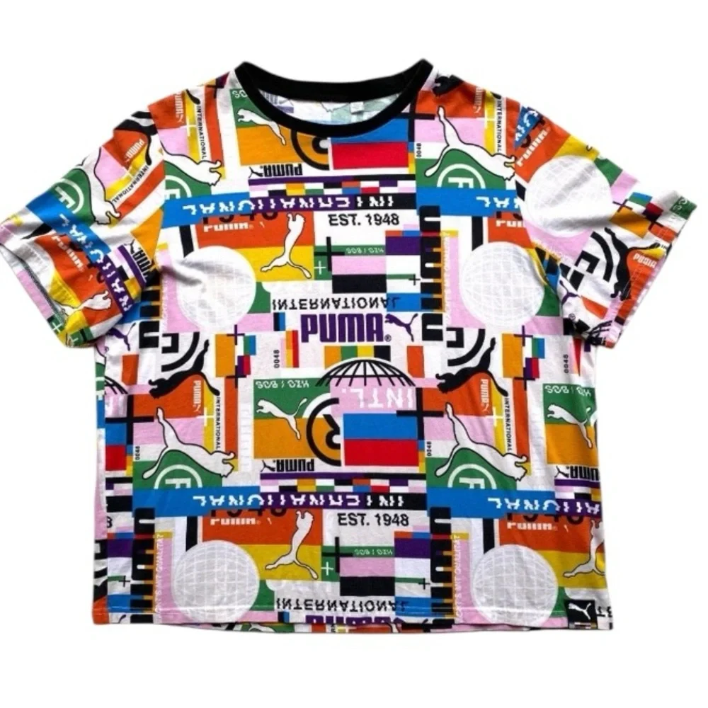 Puma International Mens Multicolor Graphic T-Shirt